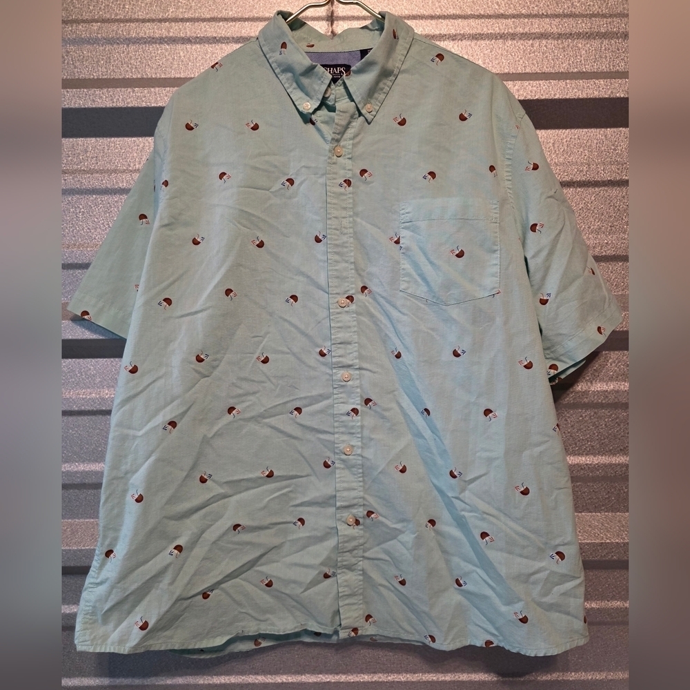 Chaps Light Blue Casual Button Down Shirt